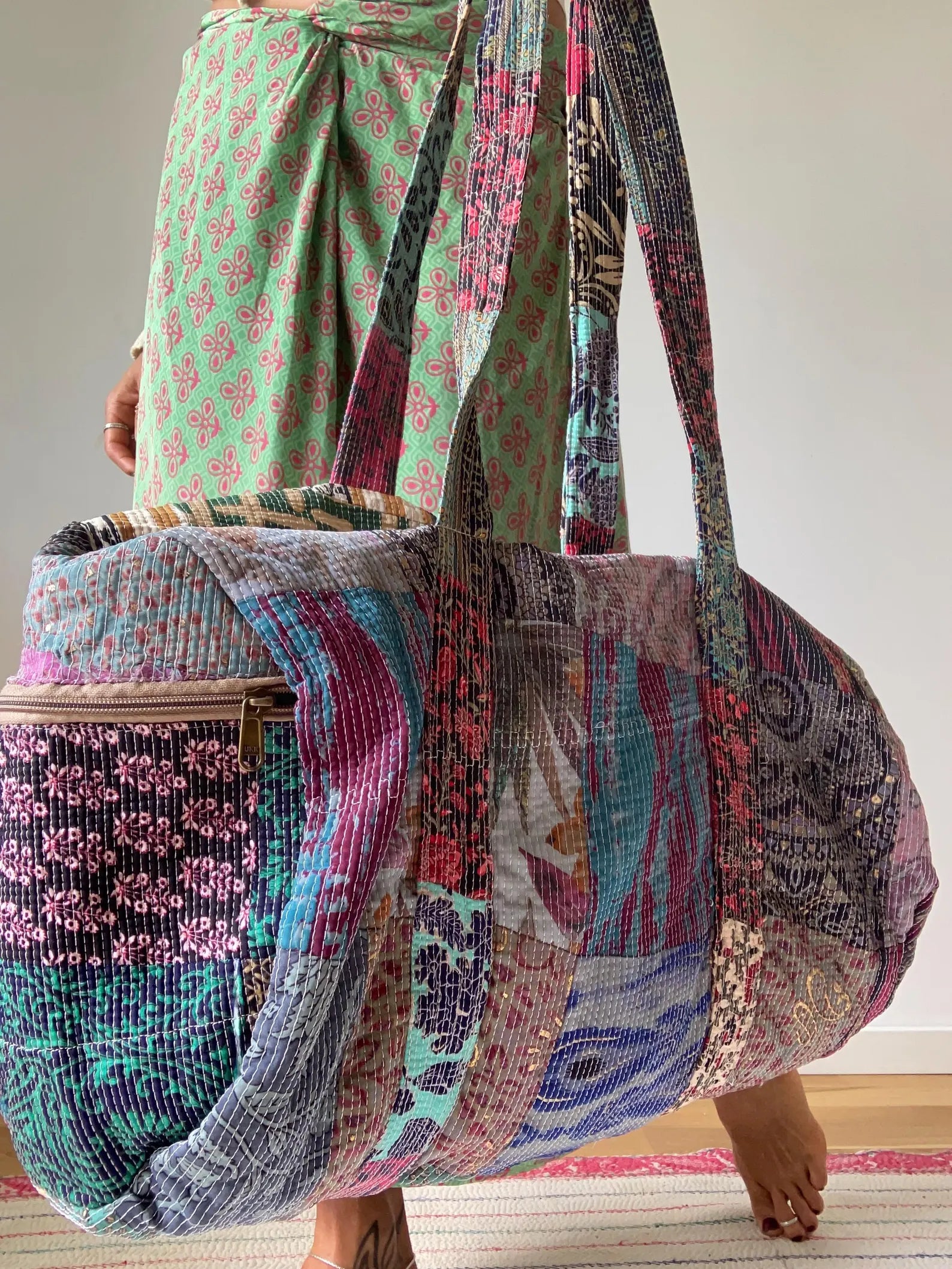 Patchwork Duffeltaske i Blød Bomuld