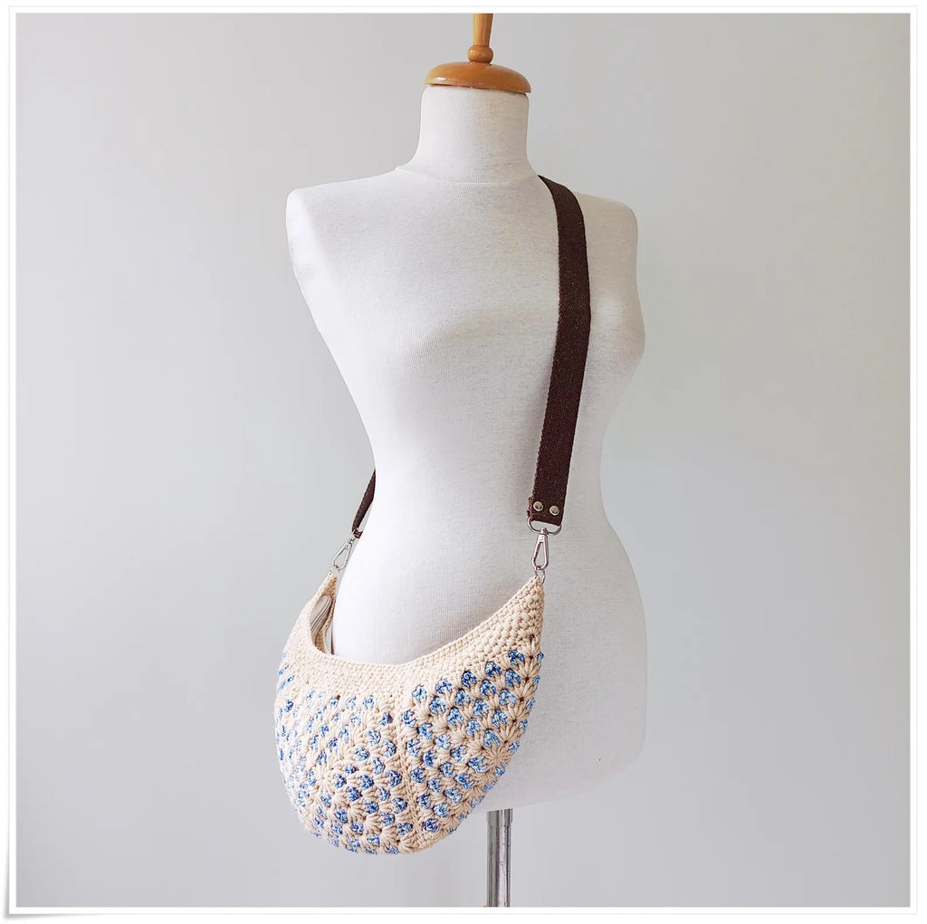 Hæklet Granny Square Sling Taske