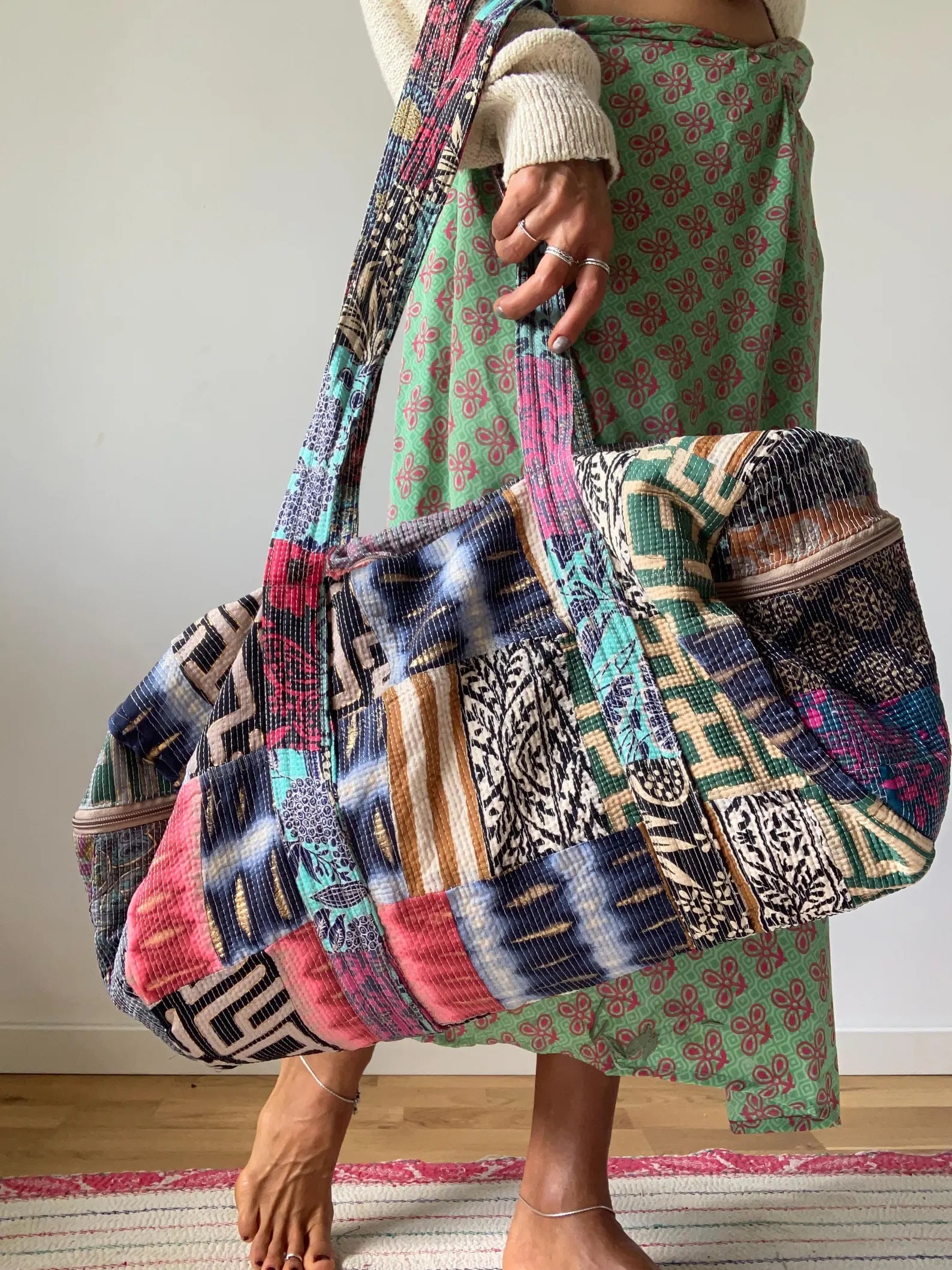 Patchwork Duffeltaske i Blød Bomuld