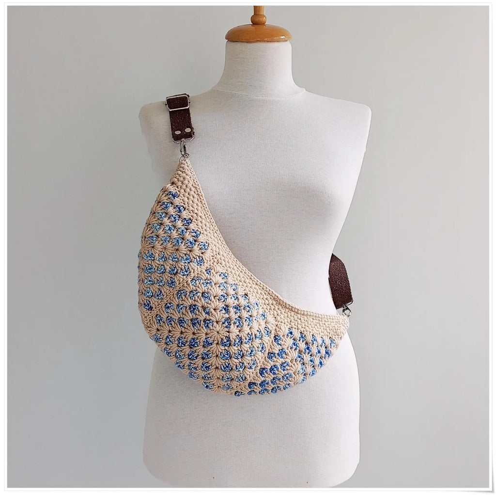 Hæklet Granny Square Sling Taske