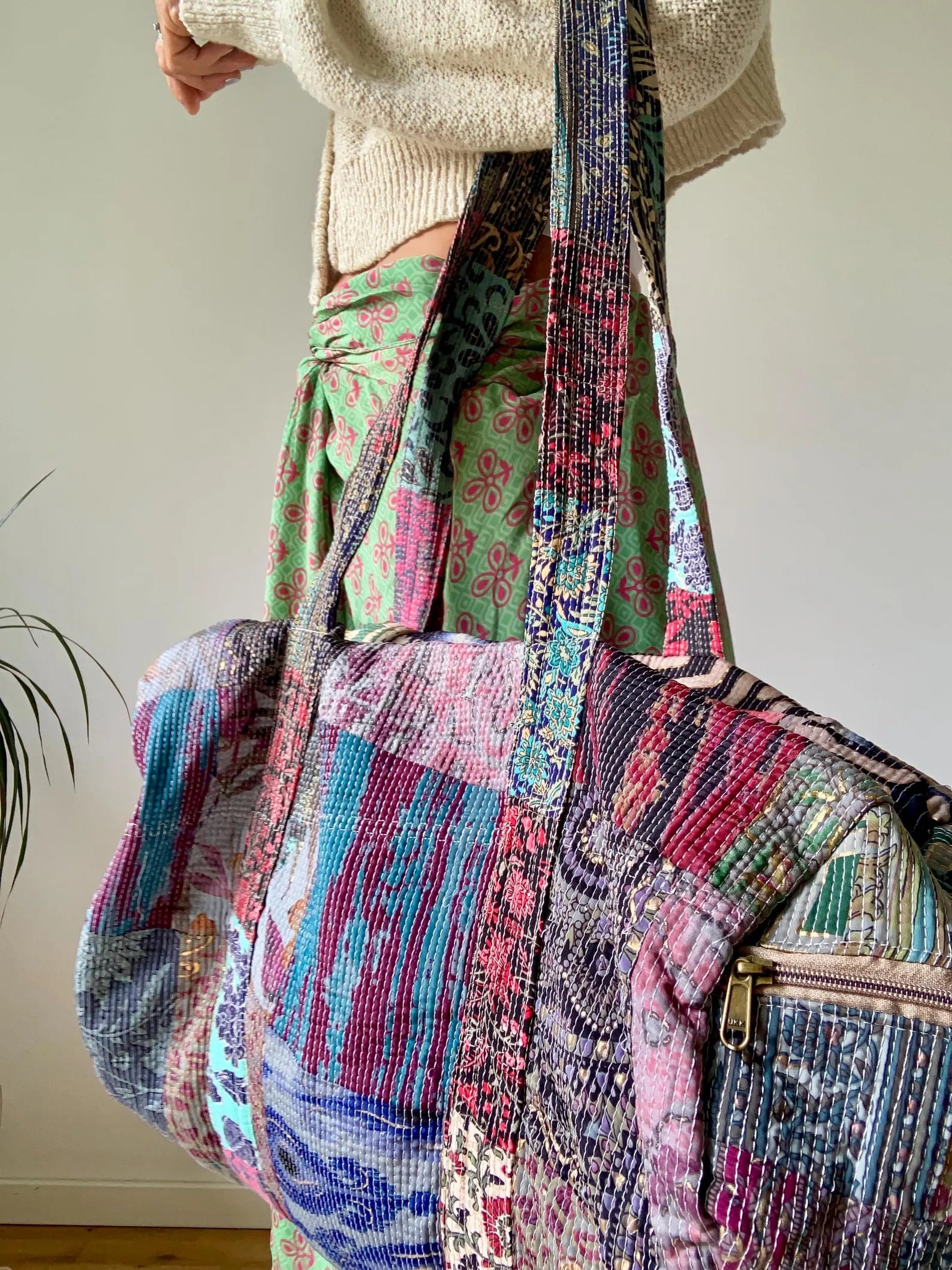 Patchwork Duffeltaske i Blød Bomuld