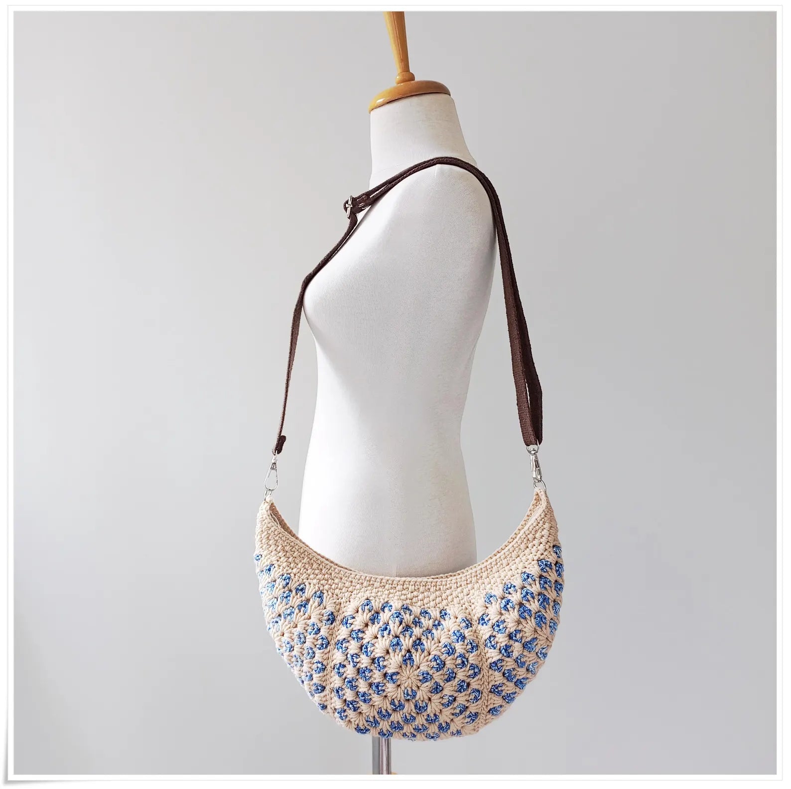 Hæklet Granny Square Sling Taske