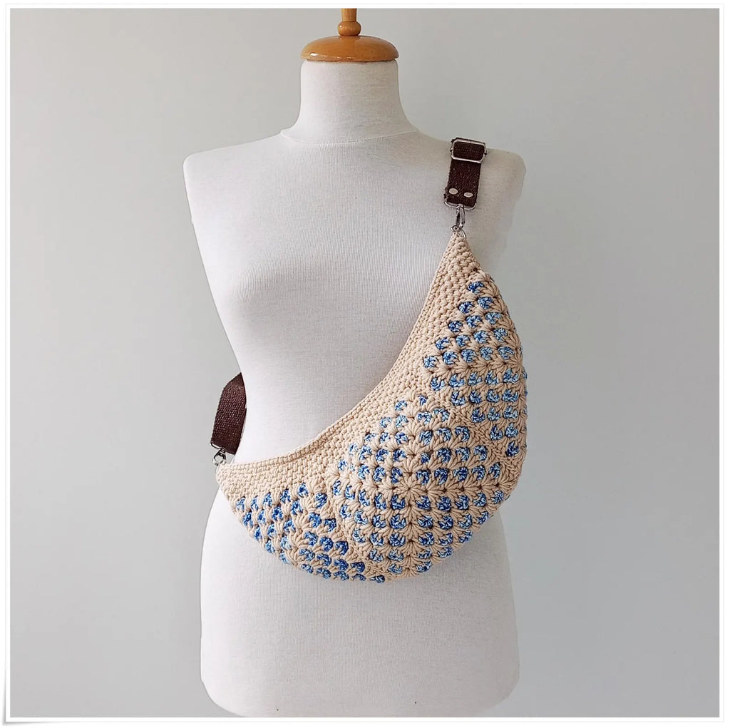 Hæklet Granny Square Sling Taske