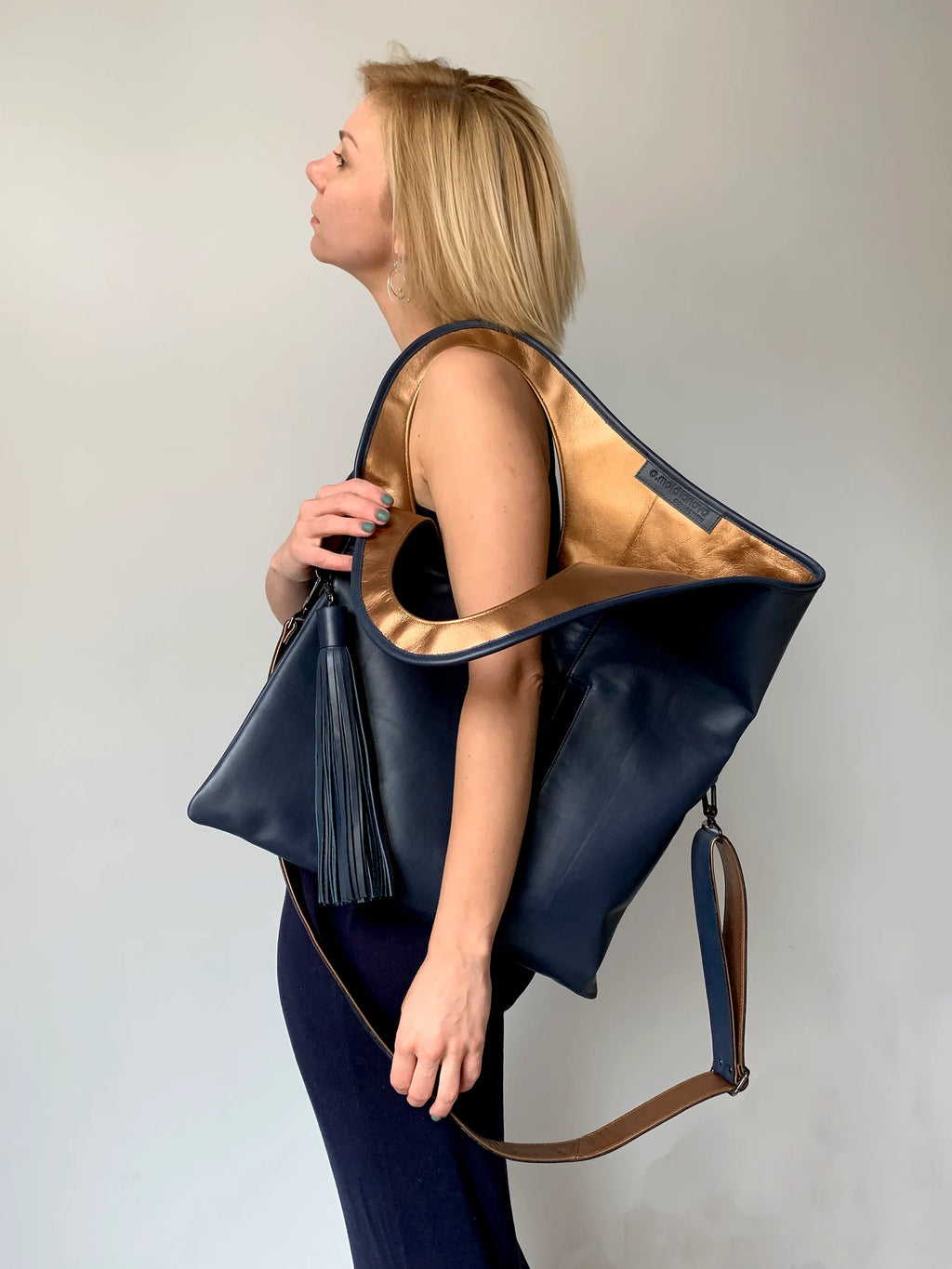 Oversized Clutch i Ægte Læder — Rød