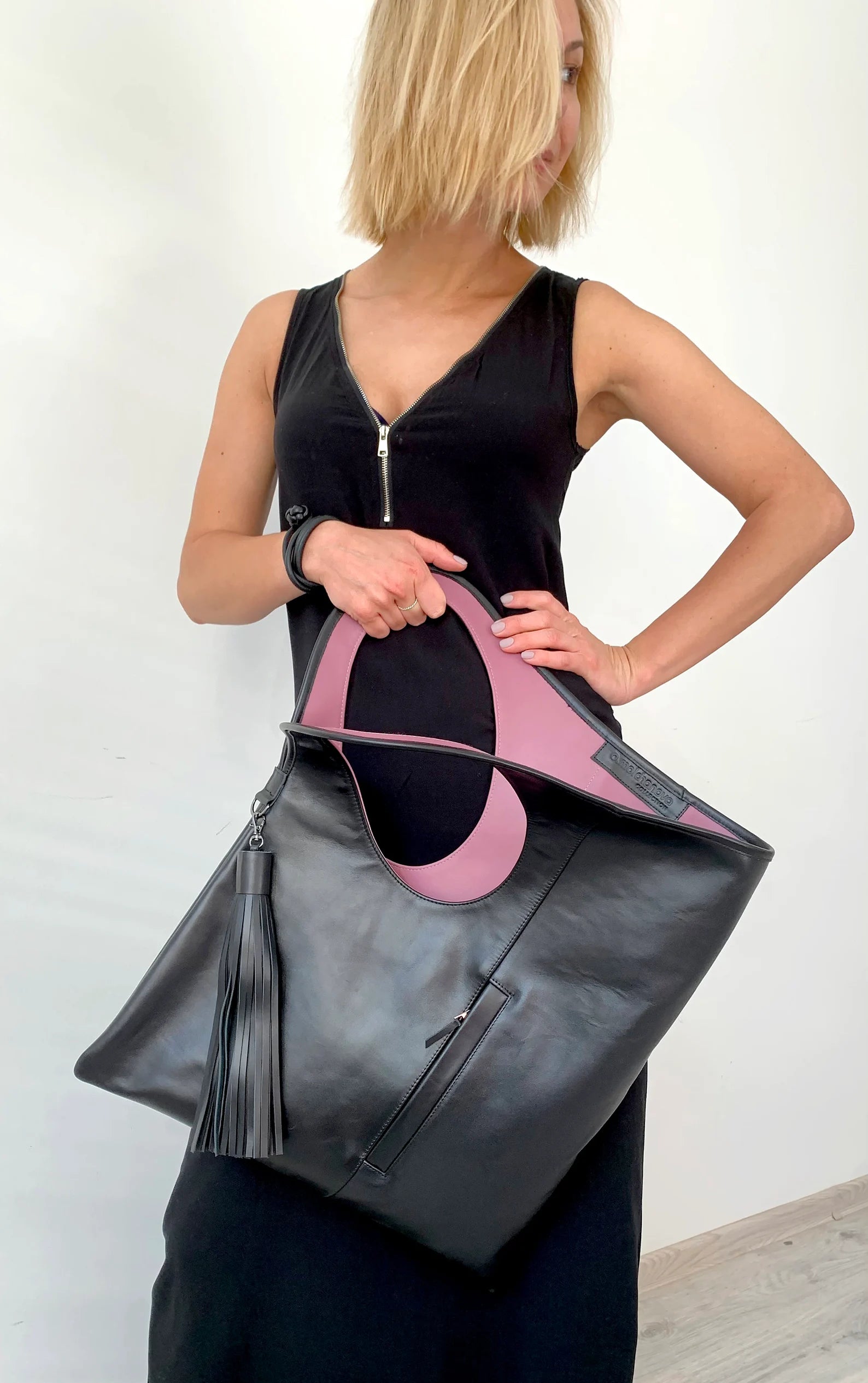 Oversized Clutch i Ægte Læder — Rød