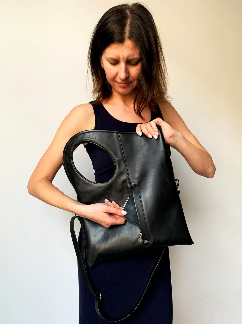 Oversized Clutch i Ægte Læder — Rød