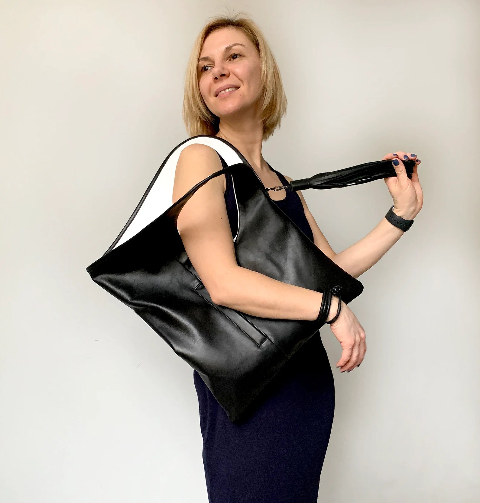 Oversized Clutch i Ægte Læder — Rød