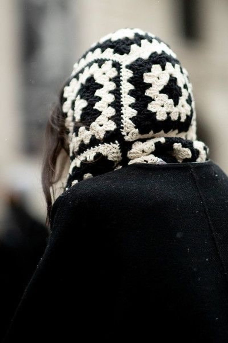 Granny square balaclava detaljebillede